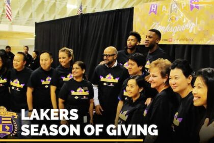 Video: Brandon Ingram, Thomas Robinson Serve Lakers Thanksgiving Feast
