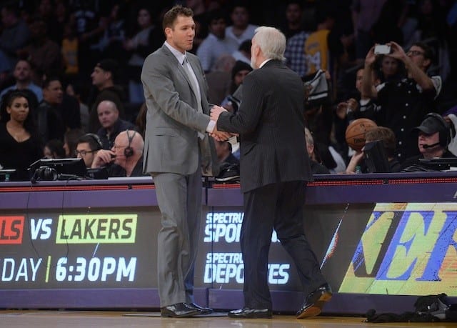 Lakers News: Spurs’ Gregg Popovich Impressed By Luke Walton & Young Core