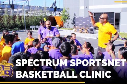Parking Lot Turned Basketball Clinic, With Derek Fisher & James Worthy