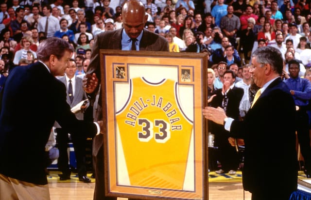 Lakers History Kareem Abdul Jabbar s No. 33 Jersey Retired