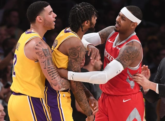 Carmelo Anthony, Lonzo Ball, Brandon Ingram, Lakers, Rockets