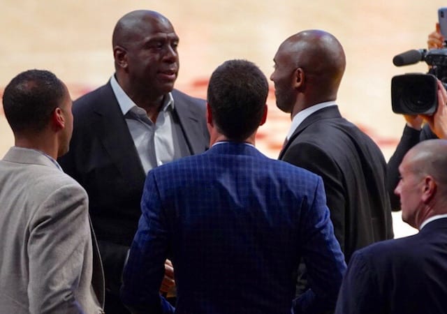 Kobe Bryant, Magic Johnson, Rob Pelinka, Lakers