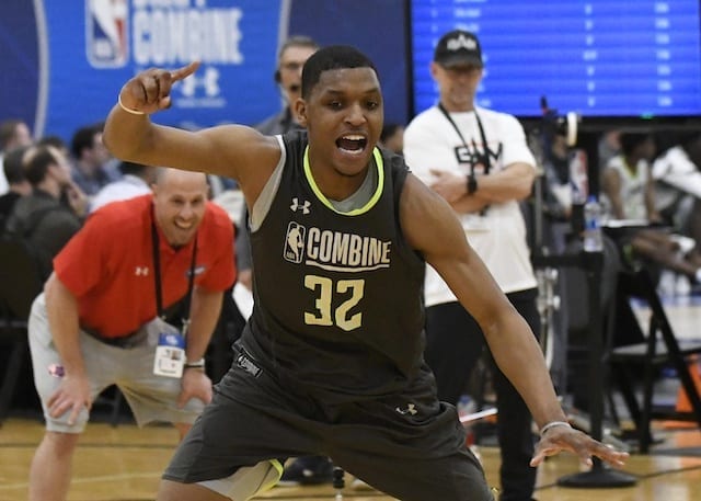 Zach Norvell Jr. participates in the 2019 NBA Draft Combine