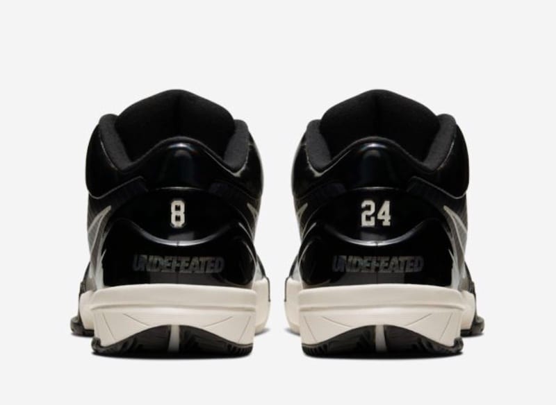 Official image of the Undefeated x Nike Kobe IV Protro 'Black Mamba'