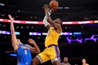 Los Angeles Lakers teammates Alex Caruso and LeBron James