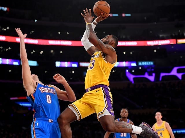 Los Angeles Lakers teammates Alex Caruso and LeBron James