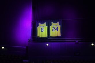 Kobe Bryant retired jerseys