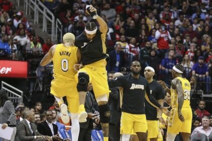 LeBron James, Kyle Kuzma, JaVale McGee, Los Angeles Lakers