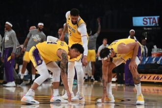 Danny Green, Anthony Davis, JaVale McGee, Lakers
