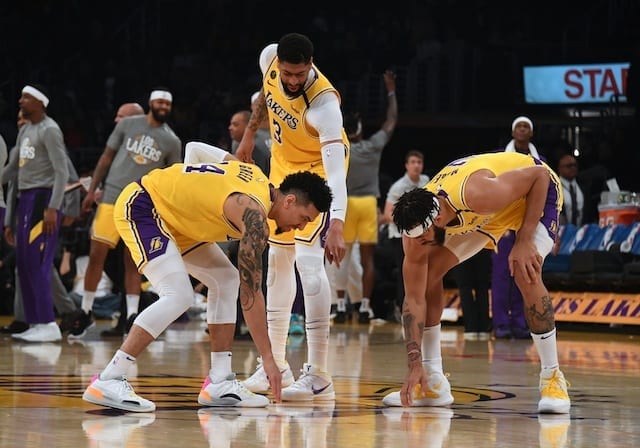 Danny Green, Anthony Davis, JaVale McGee, Lakers