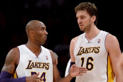 Former Los Angeles Lakers teammates Kobe Bryant and Pau Gasol