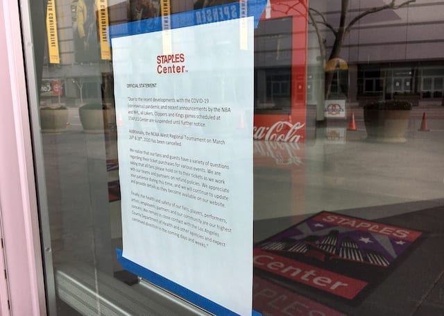 Staples Center entrance, notice