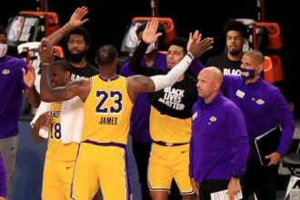 Quinn Cook, Danny Green, LeBron James, Jason Kidd, Markieff Morris, Miles Simon, Dion Waiters