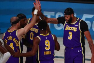 Kentavious Caldwell-Pope, Alex Caruso, Anthony Davis, Kyle Kuzma, Rajon Rondo