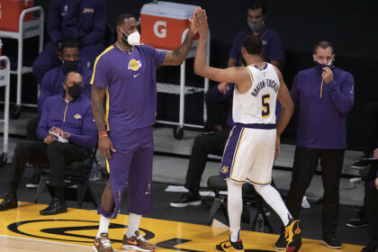 Lionel Hollins, Talen Horton-Tucker, LeBron James, Frank Vogel, Lakers