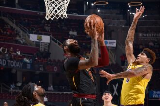 Alex Caruso, Montrezl Harrell, Kyle Kuzma, Andre Drummond, Los Angeles Lakers