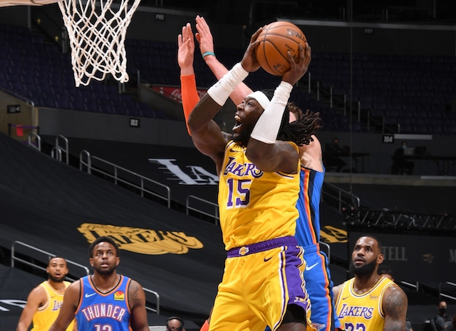 Montrezl Harrell, LeBron James, Talen Horton-Tucker, Lakers