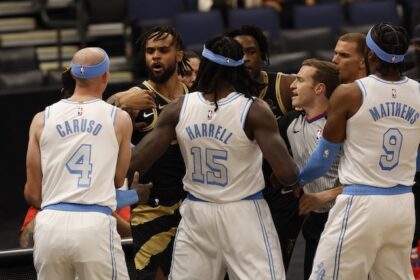 Alex Caruso Montrezl Harrell Wesley Matthews Lakers