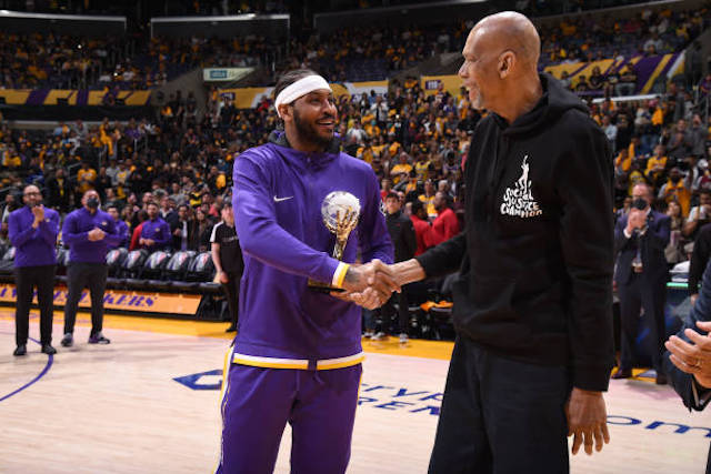 Carmelo Anthony Kareem Abdul Jabbar Lakers