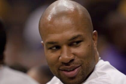Derek Fisher at the WNBA playoff game of the Sparks vs. Storm in 2009