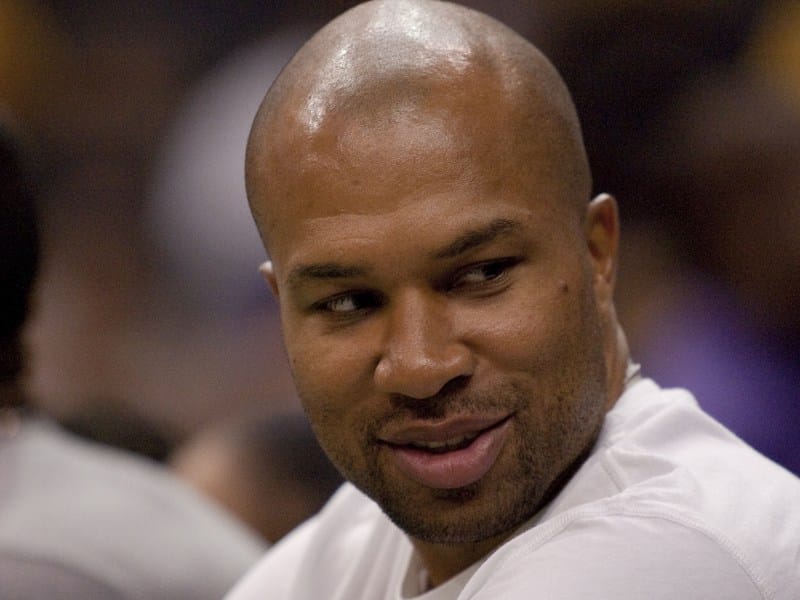 Derek Fisher at the WNBA playoff game of the Sparks vs. Storm in 2009