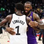 LeBron James Anthony Edwards Lakers Timberwolves Team USA