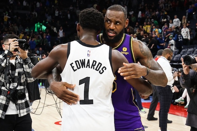 LeBron James Anthony Edwards Lakers Timberwolves Team USA