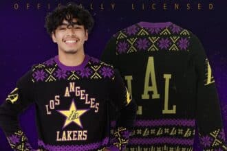 Lakers Christmas sweater, City Edition, FOCO
