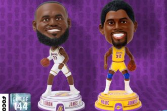 LeBron James, Magic Johnson, spinning bigheads, FOCO
