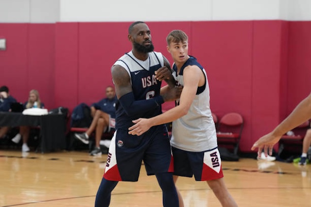 Cooper Flagg, LeBron James, Lakers, Team USA