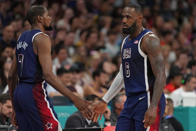 LeBron James, Kevin Durant, USA Basketball, Serbia, Olympics