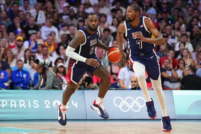 LeBron James, Kevin Durant, USA Basketball, Serbia, Olympics