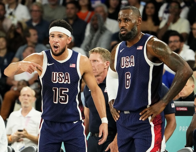 Devin Booker, LeBron James, Team USA, USA Basketball, 2024 Olympics