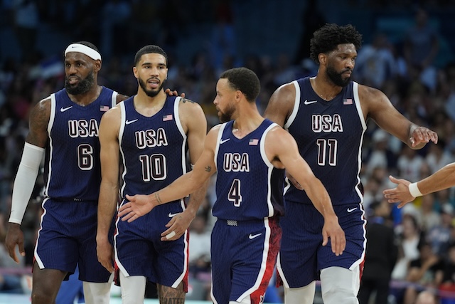 LeBron James, Jayson Tatum, Stephen Curry, Joel Embiid, USA Basketball, Team USA, Olympics, Puerto Rico