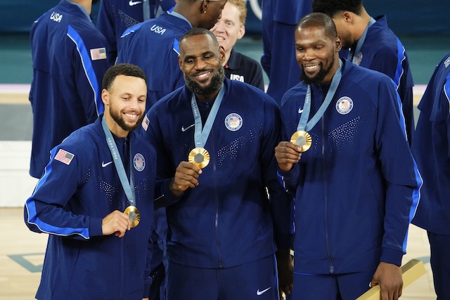 Stephen Curry, LeBron James, Kevin Durant, Team USA, USA Basketball, 2024 Olympics