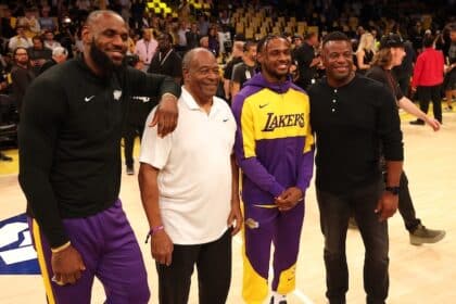 LeBron James, Bronny James, Ken Griffey Sr., Ken Griffey Jr., Lakers