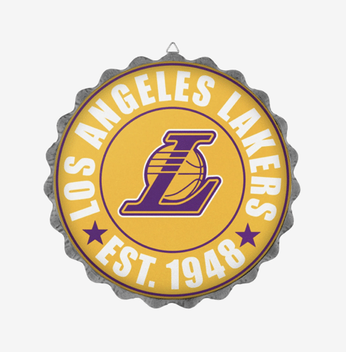 Lakers bottle cap wall sign, FOCO