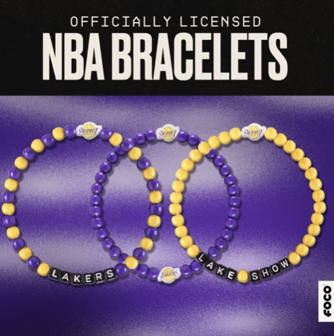 Lakers friendship bracelets, FOCO