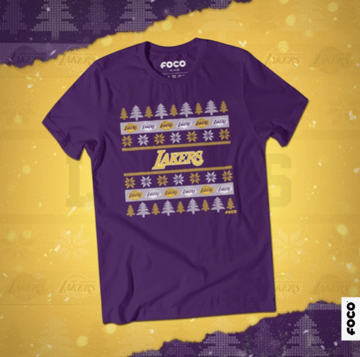 Lakers holiday sweater t-shirt, FOCO