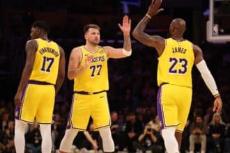 Luka Doncic, LeBron James, Dorian Finney-Smith, Lakers, Timberwolves