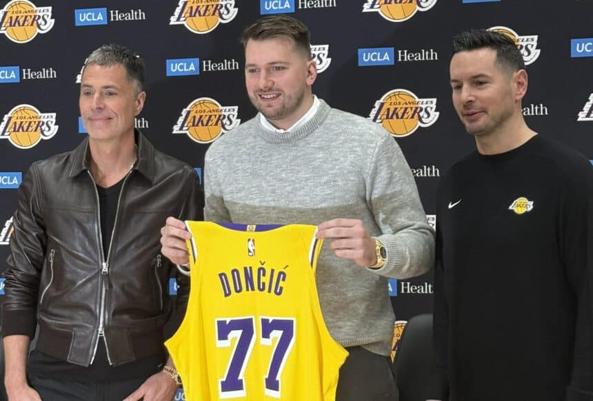 Rob Pelinka, Luka Doncic, JJ Redick