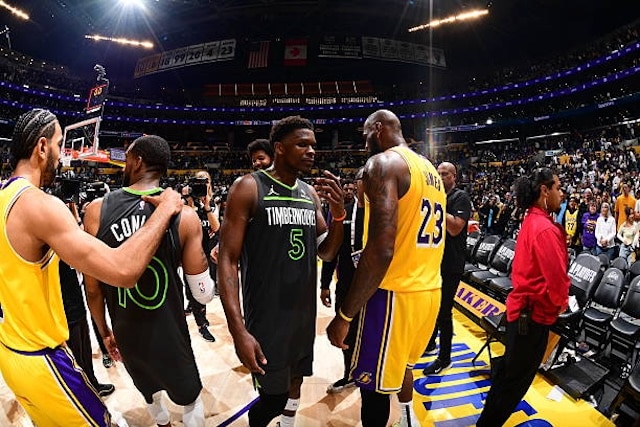 LeBron James, Anthony Edwards, Lakers, Timberwolves