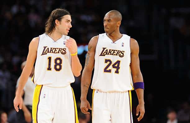 Sasha Vujacic, Kobe Bryant, Lakers