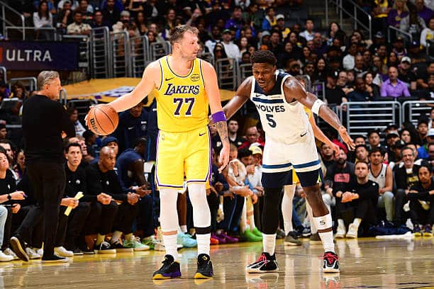 Luka Doncic, Anthony Edwards, Lakers, Timberwolves