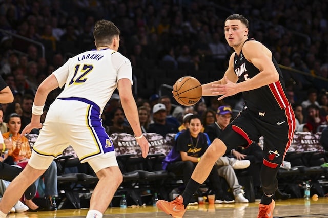 Jake LaRavia, Lakers, Heat