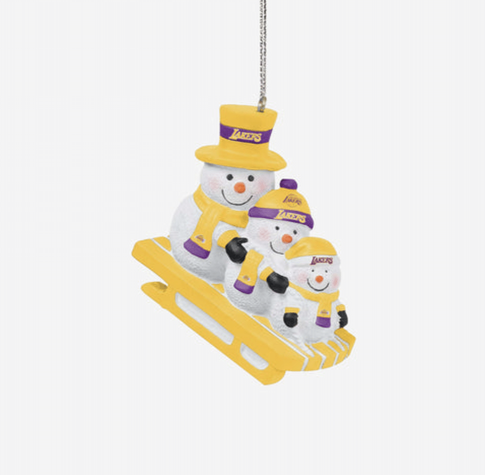 Lakers snowmen Christmas ornament, FOCO Lakers snowmen Christmas ornament, FOCO