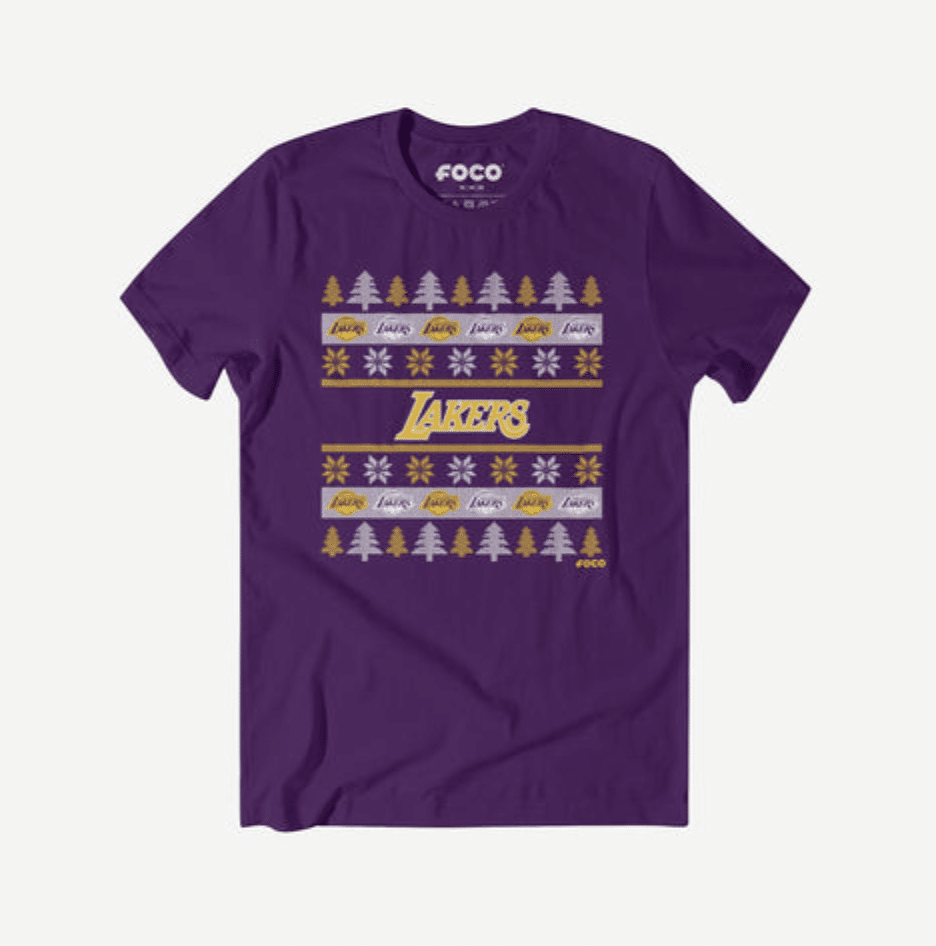 Los Angeles Lakers Christmas t-shirt, FOCO Los Angeles Lakers Christmas t-shirt, FOCO